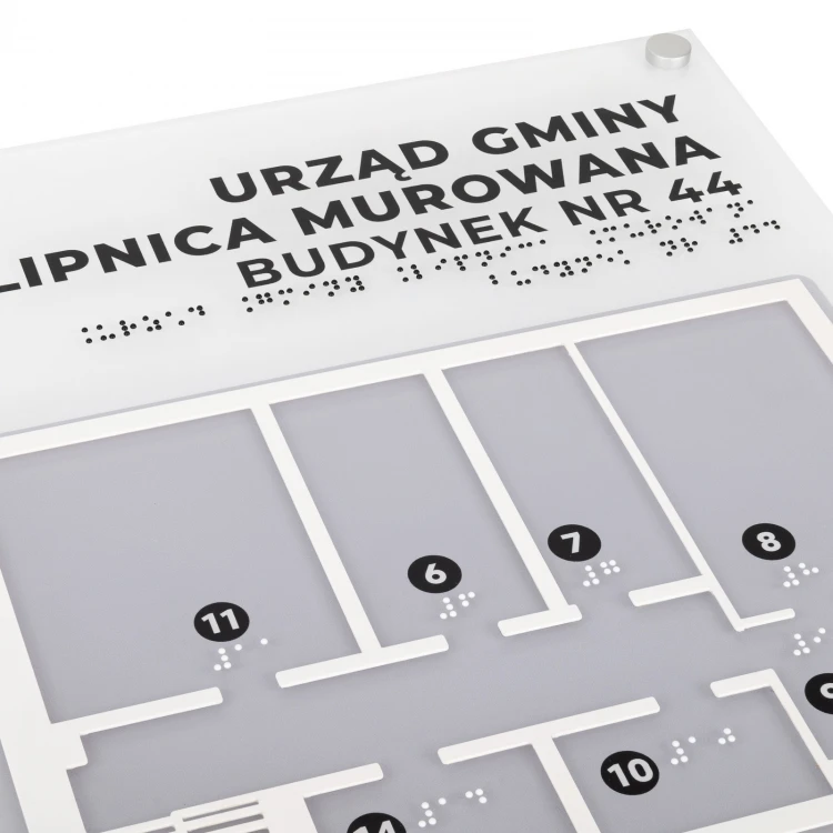 Large Tactile Map with Braille - Plexi and ADA - Size: 560x530mm - TAB535