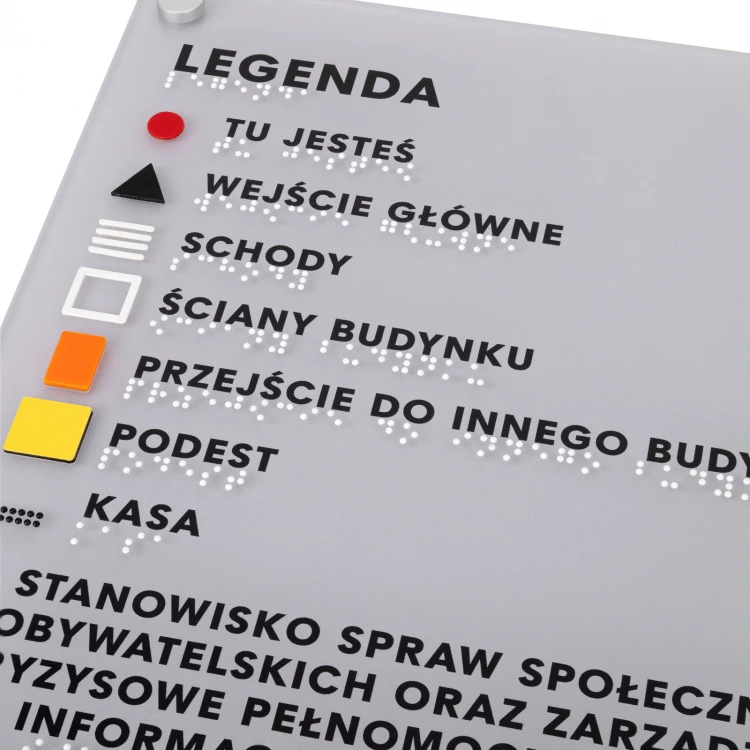 Large Tactile Map with Braille - Plexi and ADA - Size: 560x530mm - TAB535