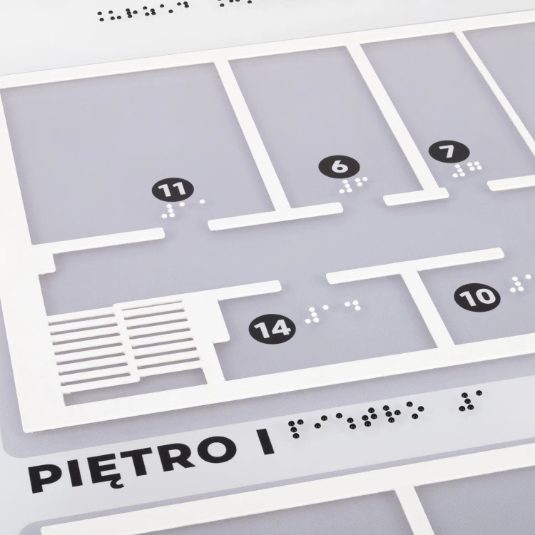 Large Tactile Map with Braille - Plexi and ADA - Size: 560x530mm - TAB535