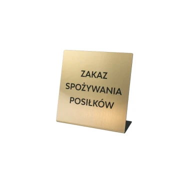 Large stand with any text - metallized and brushed engraving laminate - ST010 - height approx 18cm