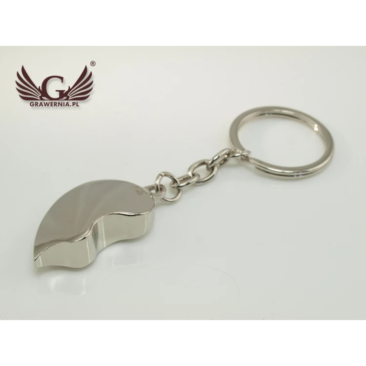 TWO HALVES OF THE HEART - two metal keychains with any engraving - Valentine's Day