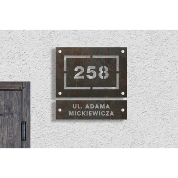 Two-part house number plaque - laminate textures - dim. 297x290mm - SPD025