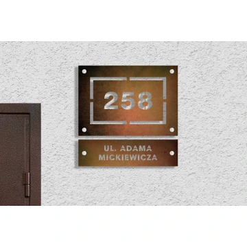 Two-part house number plaque - laminate textures - dim. 297x290mm - SPD027