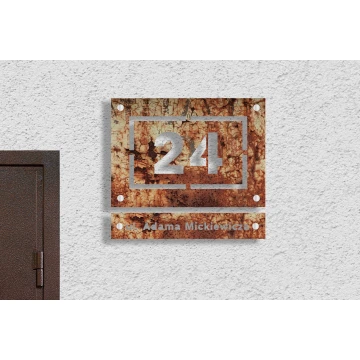 Two-part house number plaque - laminate textures - dim. 297x260mm - SPD028
