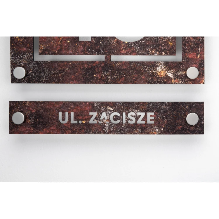 Two-part house number plaque - laminate textures - dim. 297x260mm - SPD026