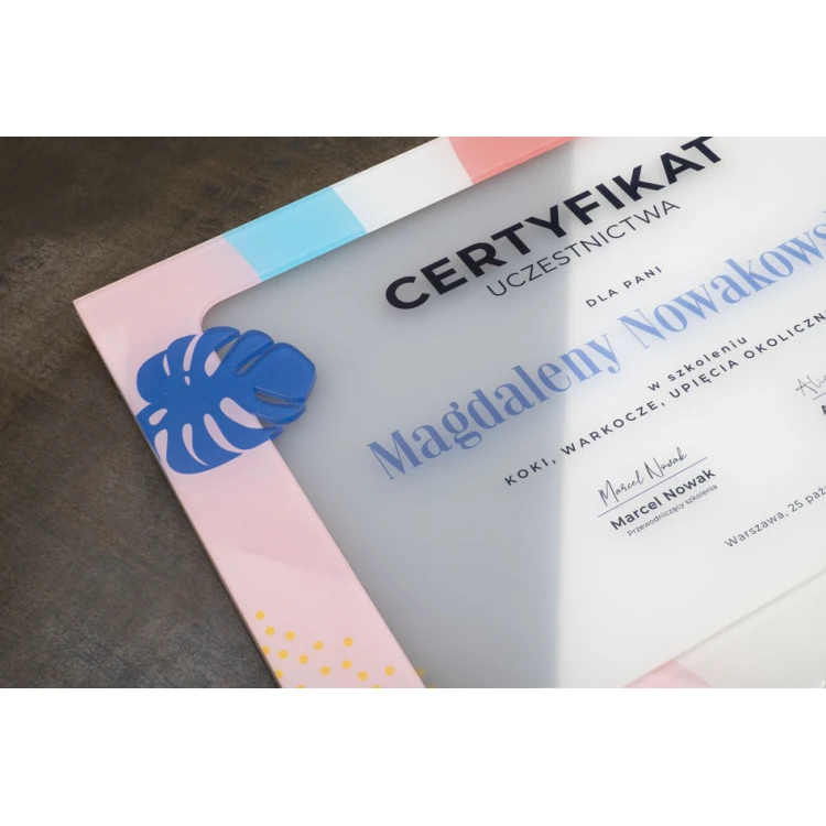 Acrylic Diploma - Participation Certificate - Colorful UV Print - DUV084