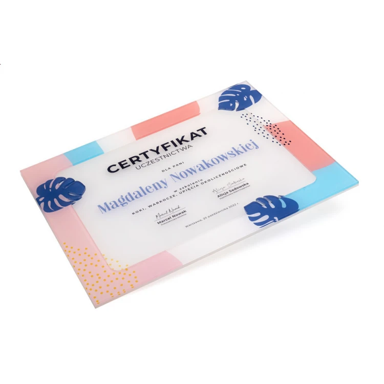 Acrylic Diploma - Participation Certificate - Colorful UV Print - DUV084