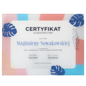 Acrylic Diploma - Participation Certificate - Colorful UV Print - DUV084