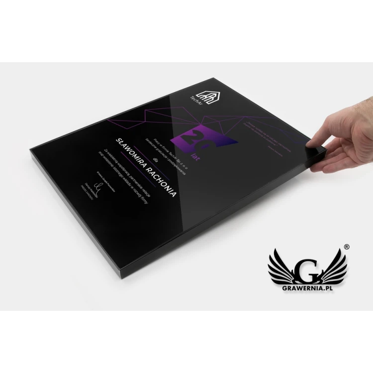 Exclusive Black Glass Business Diploma - dimensions: 400x300mm - DUV034
