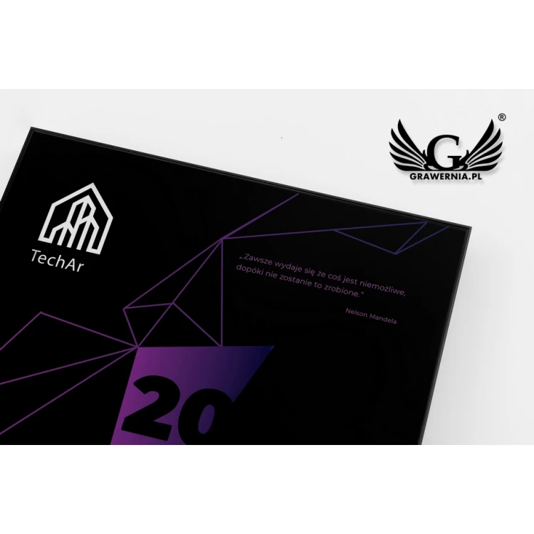 Exclusive Black Glass Business Diploma - dimensions: 400x300mm - DUV034