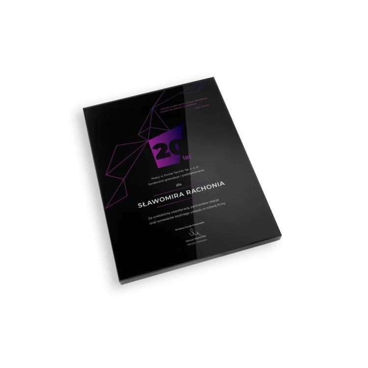 Exclusive Black Glass Business Diploma - dimensions: 400x300mm - DUV034