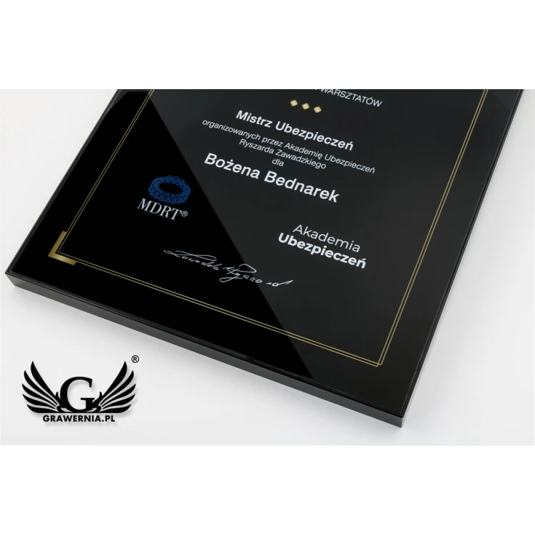 Exclusive Black Glass Business Diploma - dimensions: 400x300mm - DUV034