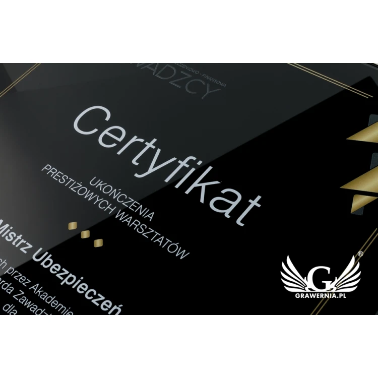 Exclusive Black Glass Business Diploma - dimensions: 400x300mm - DUV034