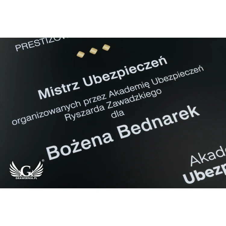 Exclusive Black Glass Business Diploma - dimensions: 400x300mm - DUV034