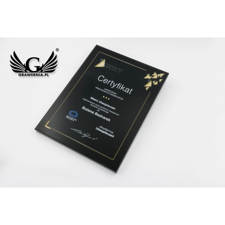 Exclusive Black Glass Business Diploma - dimensions: 400x300mm - DUV034
