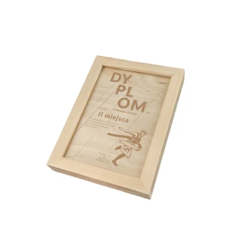Diploma for Runner in Wooden Frame - A5 - Laser Engraved - NAT008