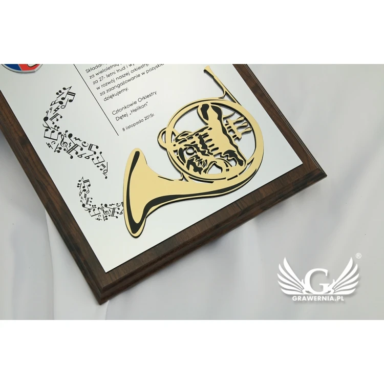 Diploma for a musician with embossed musical instrument graphic - SL043