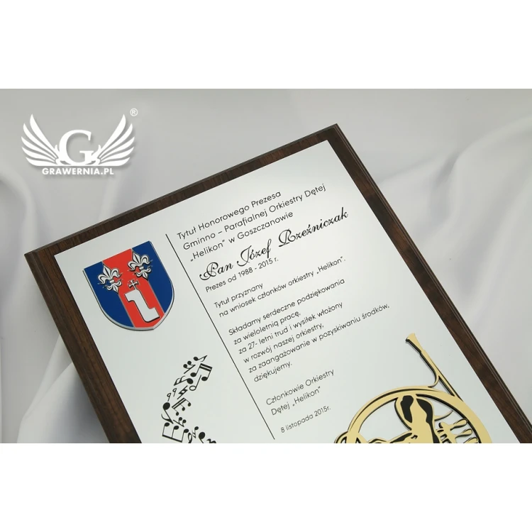 Diploma for a musician with embossed musical instrument graphic - SL043