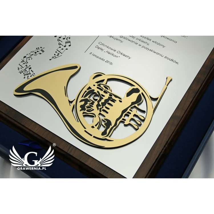 Diploma for a musician with embossed musical instrument graphic - SL043