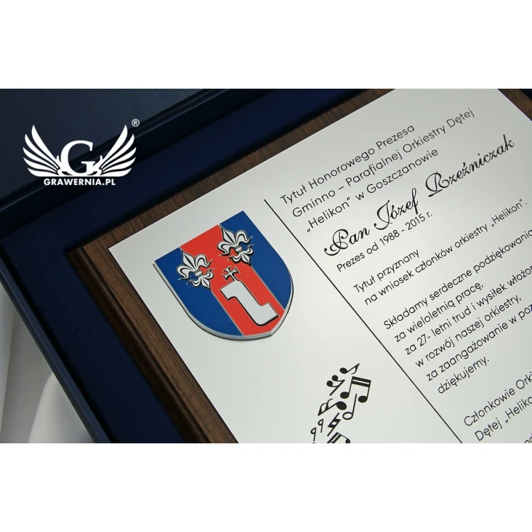 Diploma for a musician with embossed musical instrument graphic - SL043