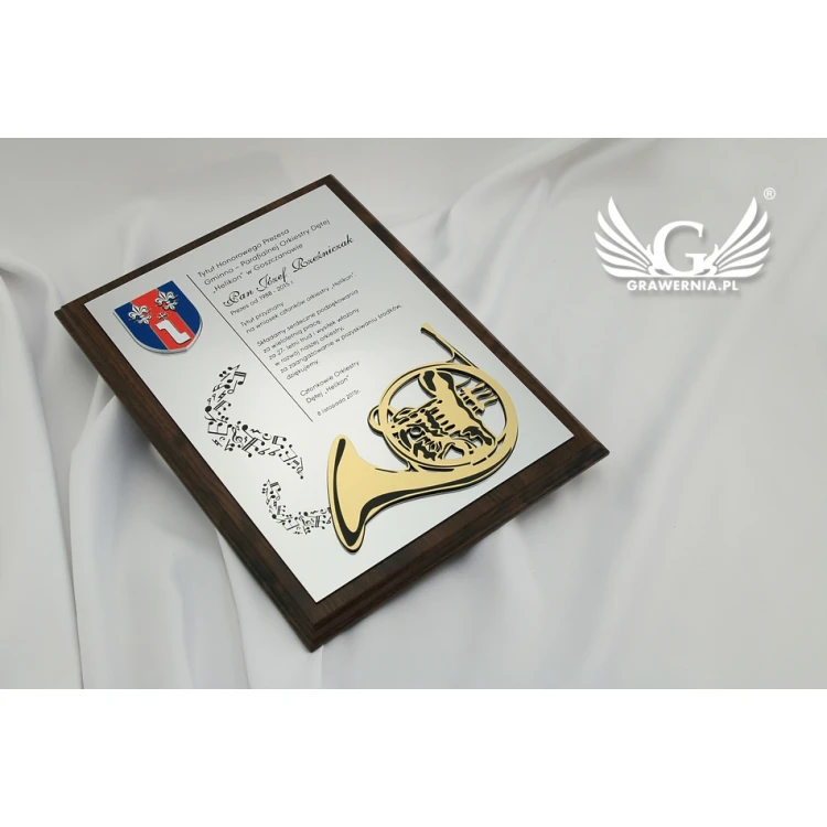 Diploma for a musician with embossed musical instrument graphic - SL043