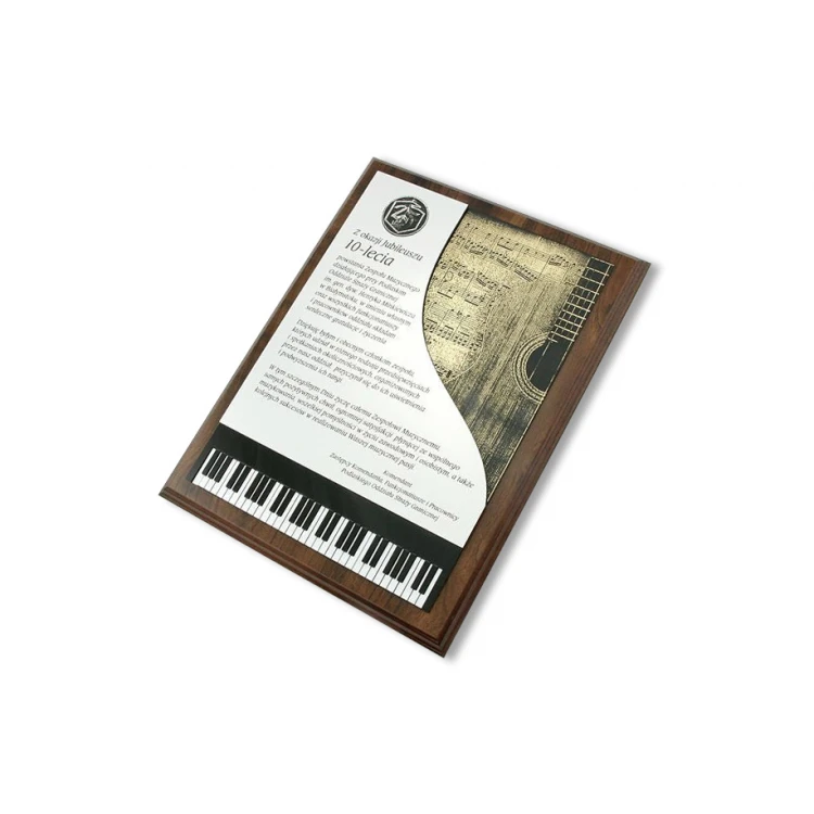 DIPLOMA FOR PIANIST LASER ENGRAVED - vertical - SL039
