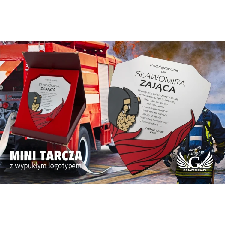 Diploma for Firefighter 180x225mm - Mini Shield in Elegant Case - DS027