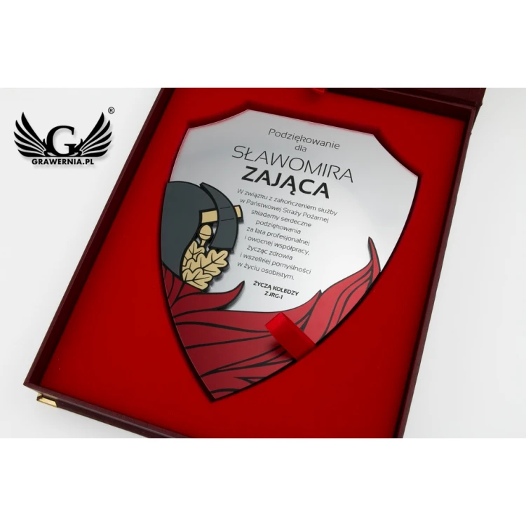 Diploma for Firefighter 180x225mm - Mini Shield in Elegant Case - DS027