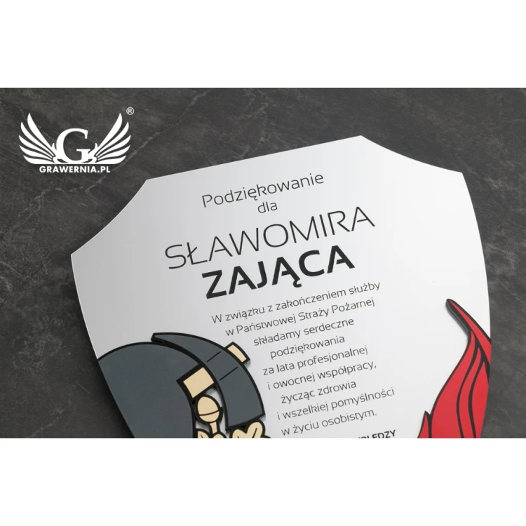 Diploma for Firefighter 180x225mm - Mini Shield in Elegant Case - DS027