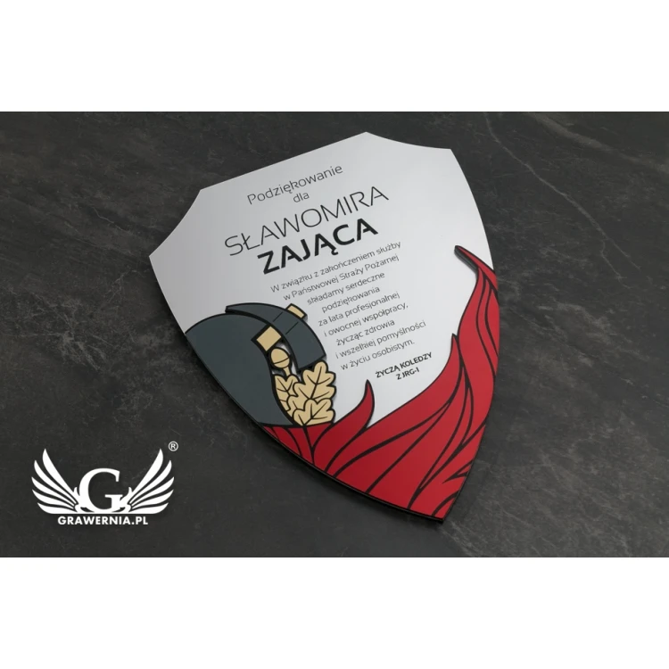 Diploma for Firefighter 180x225mm - Mini Shield in Elegant Case - DS027