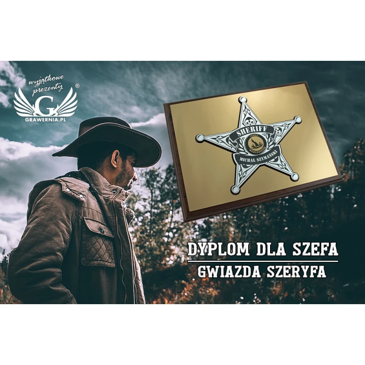 DIPLOMA FOR BOSS - SHERIFF'S STAR - SL029