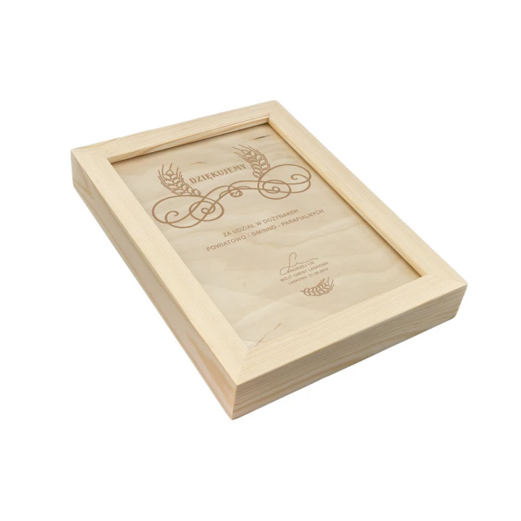 Harvest Festival Diploma 3 in Wooden Frame - A5 - Laser Engraved - NAT012