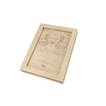 Harvest Festival Diploma 3 in Wooden Frame - A5 - Laser Engraved - NAT012