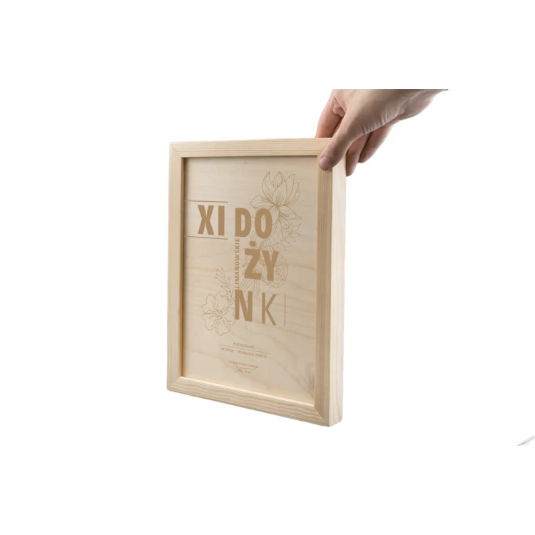 Harvest Festival Diploma in Wooden Frame - A4 - Laser Engraved - NAT006