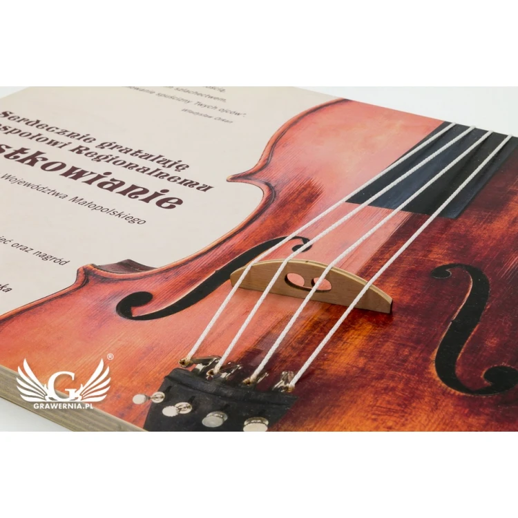Wooden Diploma for Violinist, Music Band - 420x300mm - Colorful UV Print - NAT020