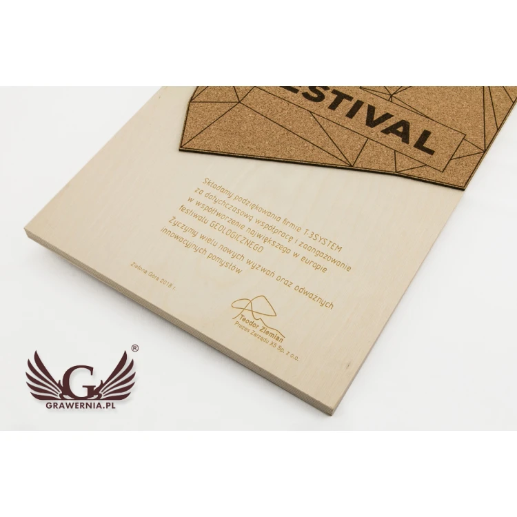GEO Wooden Diploma - 400x300mm - Laser Engraved - NAT019