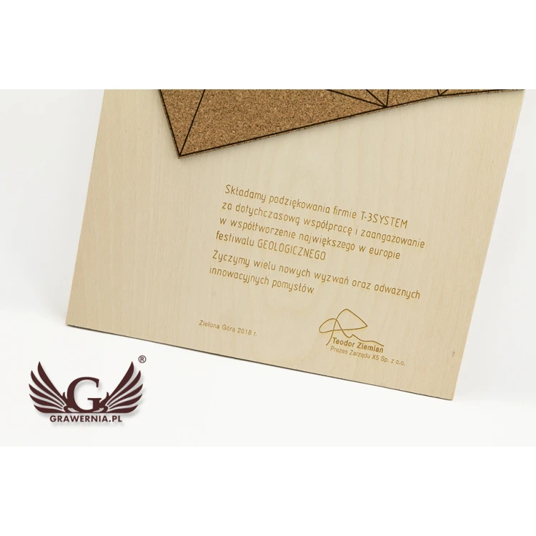 GEO Wooden Diploma - 400x300mm - Laser Engraved - NAT019