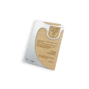 Engraved Wooden Diploma with Laminate - Dimensions 279x192mm - DRE012