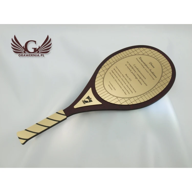 WOODEN CERTIFICATE TENNIS RACKET - DRE007