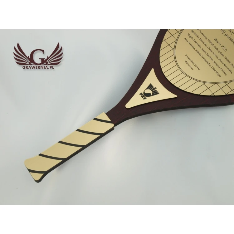 WOODEN CERTIFICATE TENNIS RACKET - DRE007
