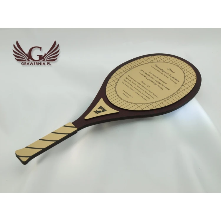 WOODEN CERTIFICATE TENNIS RACKET - DRE007