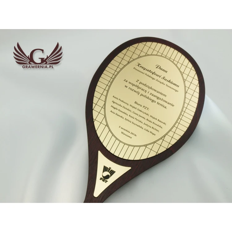 WOODEN CERTIFICATE TENNIS RACKET - DRE007