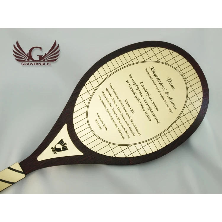 WOODEN CERTIFICATE TENNIS RACKET - DRE007