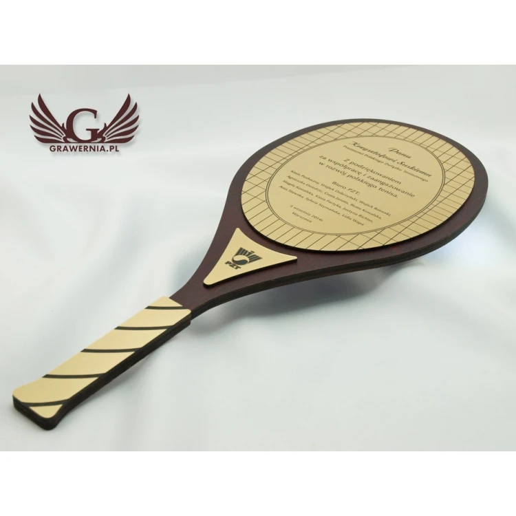 WOODEN CERTIFICATE TENNIS RACKET - DRE007