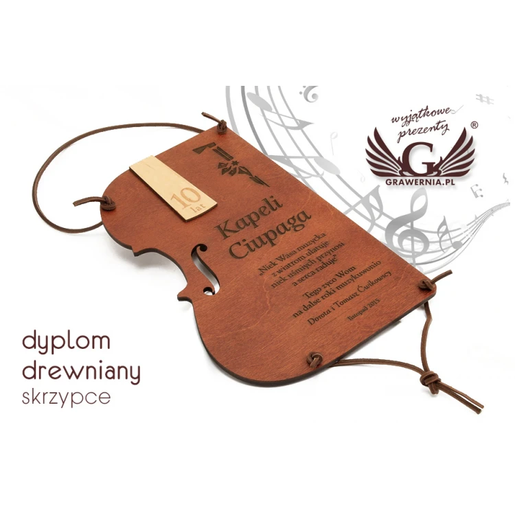 WOODEN DIPLOMA VIOLIN - DRE004