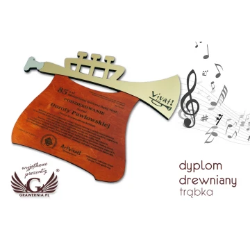 WOODEN DIPLOMA TRUMPET - DRE006