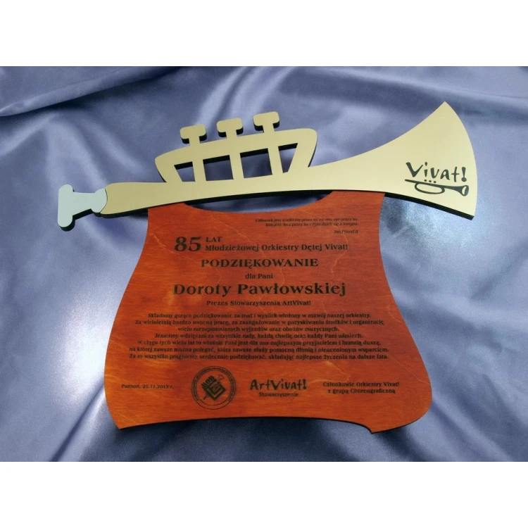 WOODEN DIPLOMA TRUMPET - DRE006