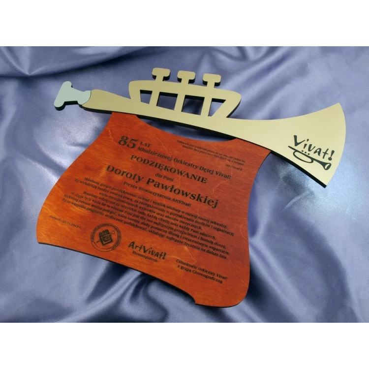 WOODEN DIPLOMA TRUMPET - DRE006