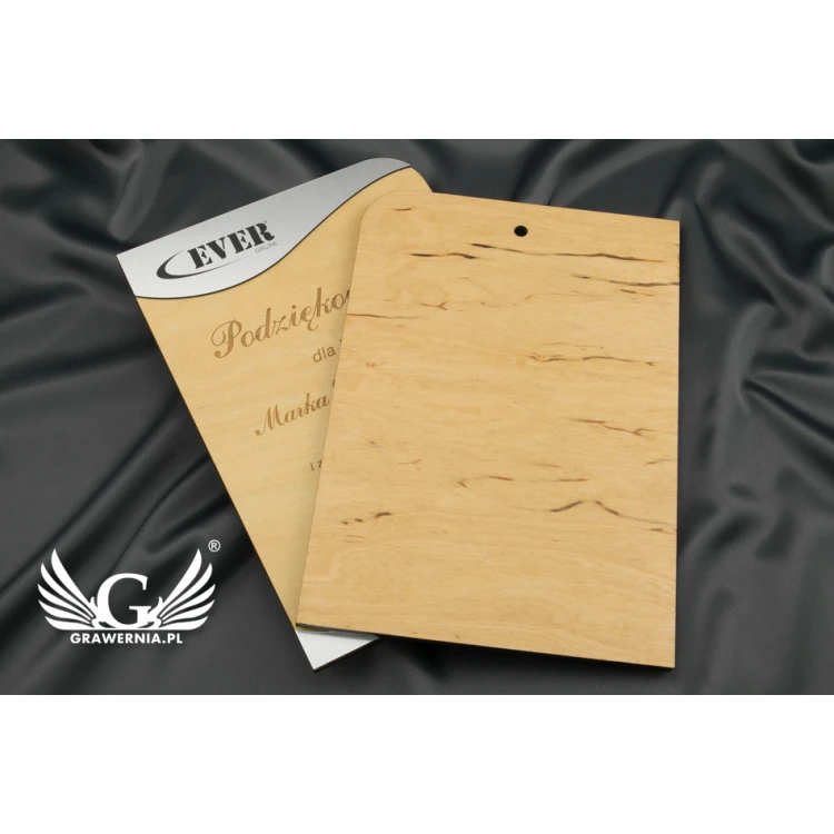 Engraved Wooden Diploma with Laminate - Dimensions 275x190mm - DRE001