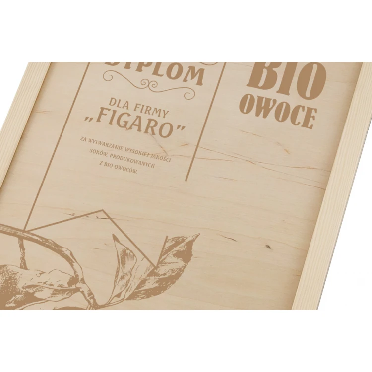 EKO 2 Diploma in Wooden Frame - A3 - Laser Engraved - NAT016